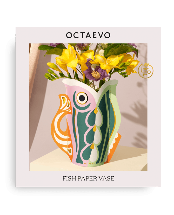 Jarrón de Papel Mini Pez Octaevo