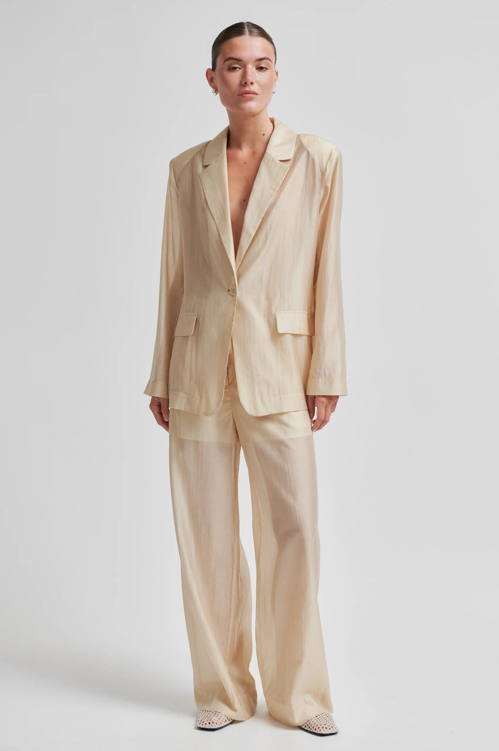 Lusana Trousers Soft Beige Second Female