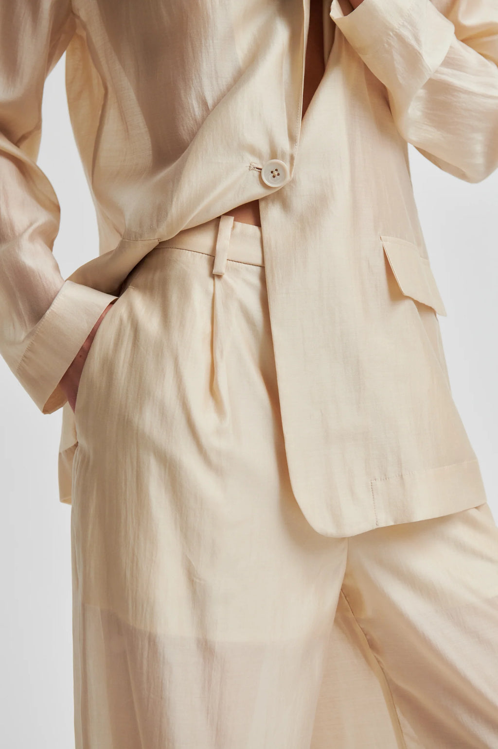 Lusana Trousers Soft Beige Second Female
