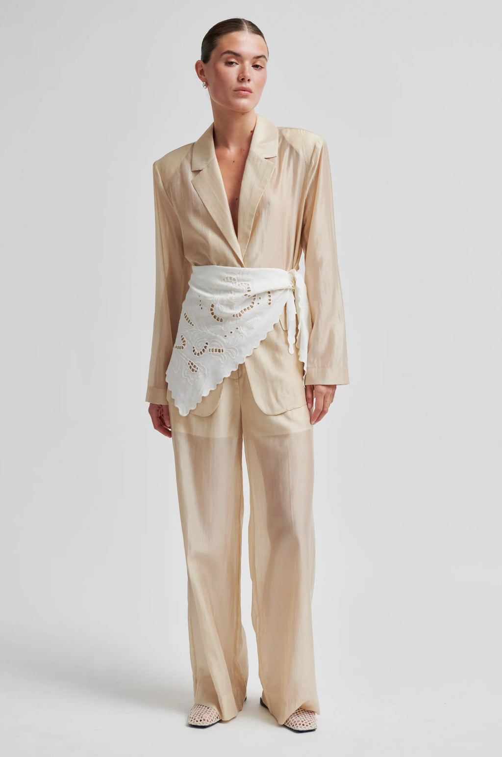 Lusana Trousers Soft Beige Second Female