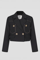 Aletha Cropped Blazer Black - Second Female