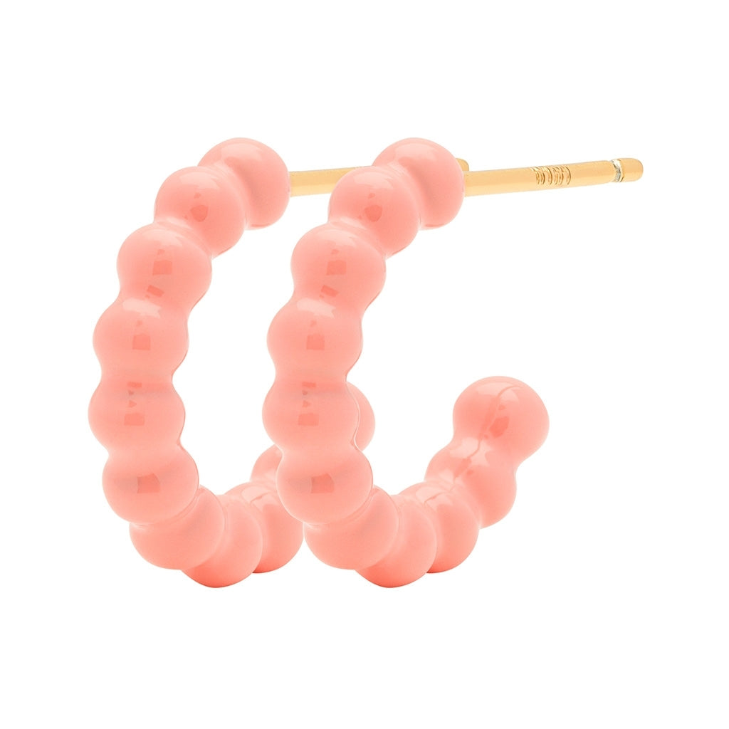 Color Ball Hoops Small Pair Burnt Coral Lulu Copenhagen