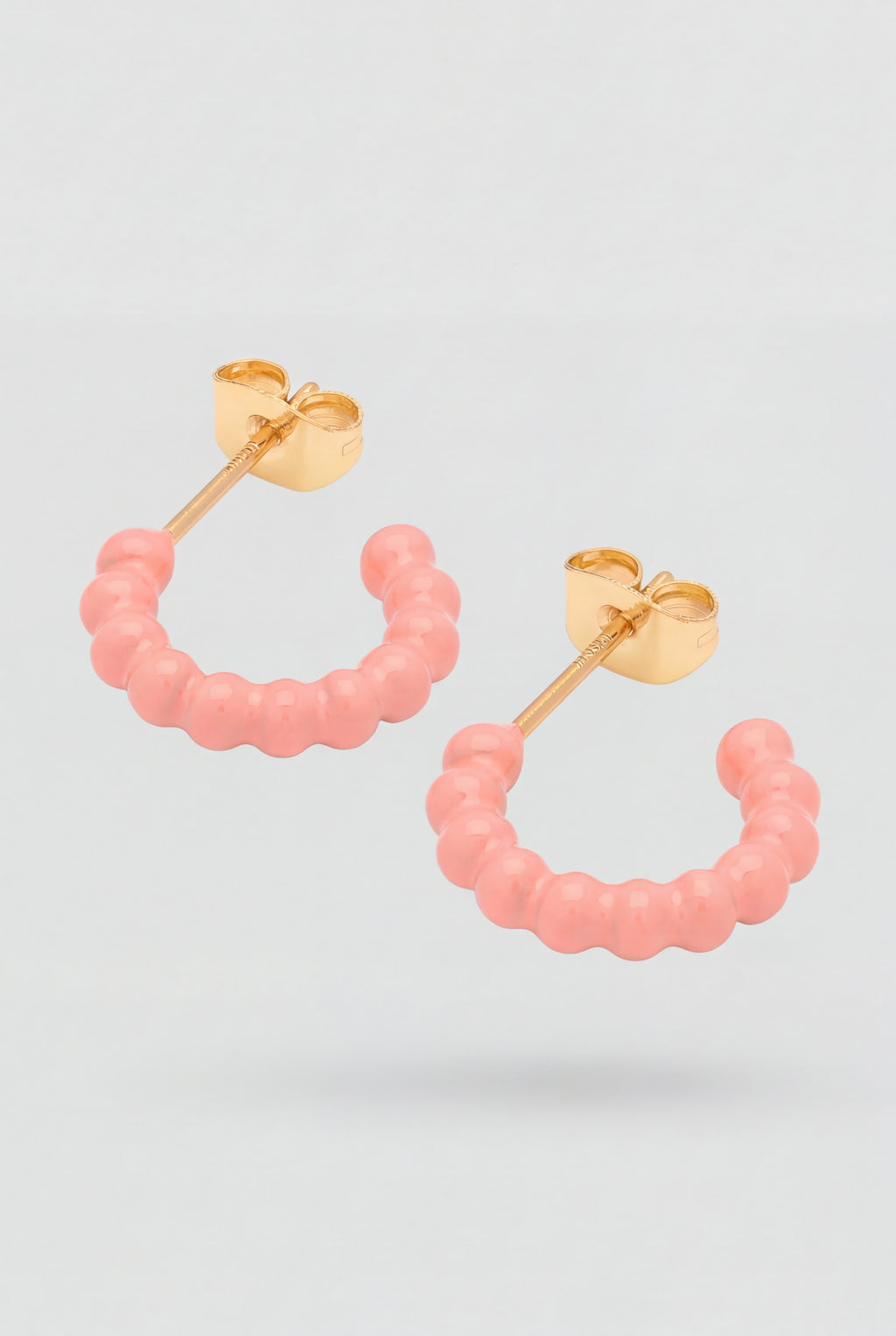 Color Ball Hoops Small Pair Burnt Coral Lulu Copenhagen