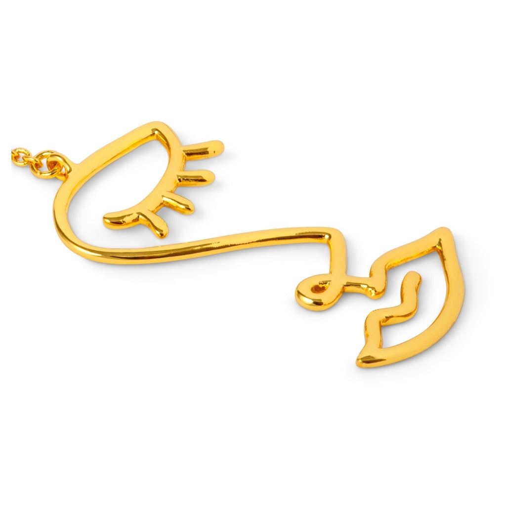 Topping Long Woman Earring Gold– pendiente individual Lulu Copenhagen