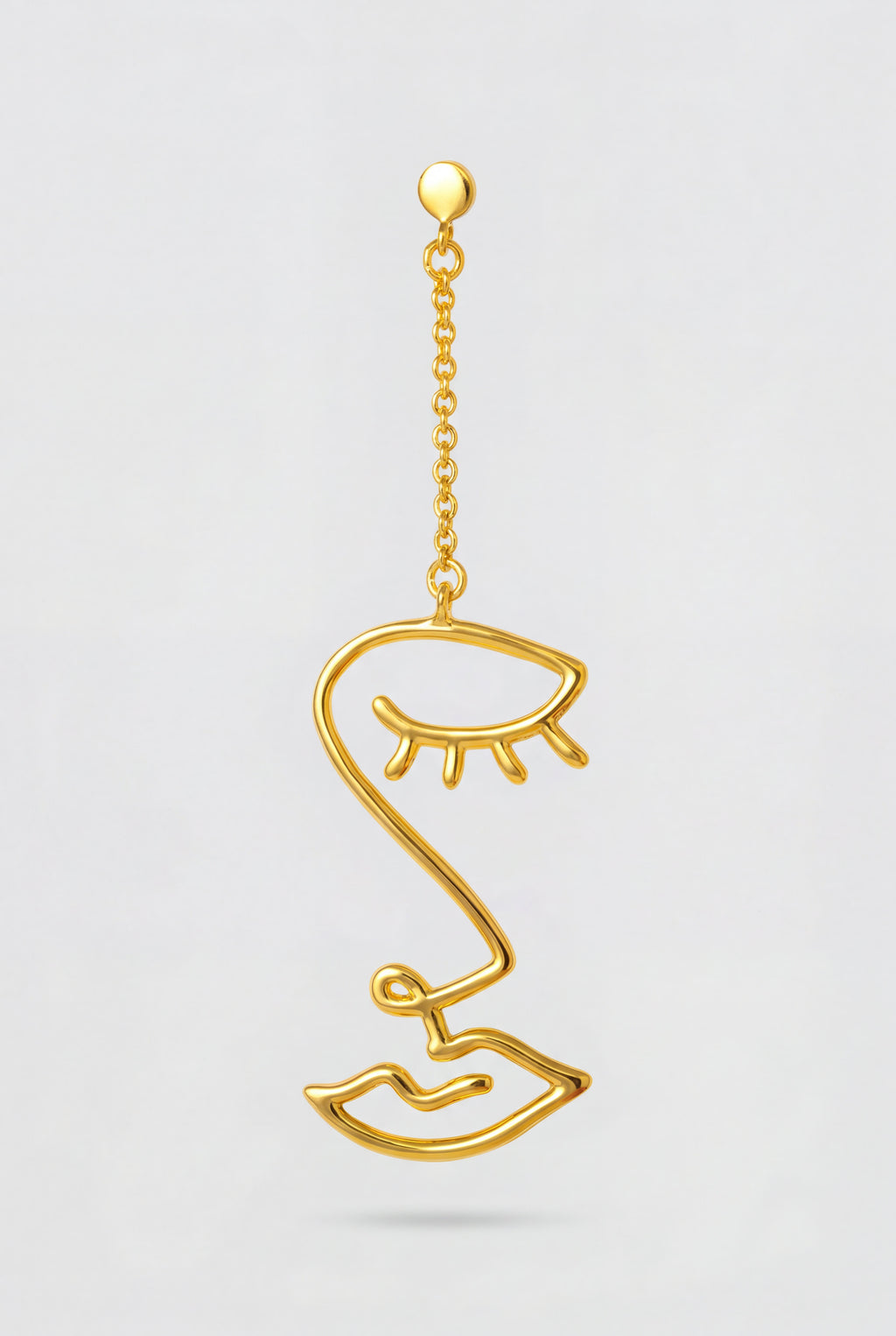 Topping Long Woman Earring Gold– pendiente individual Lulu Copenhagen