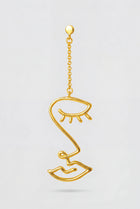 Topping Long Woman Earring Gold– pendiente individual Lulu Copenhagen