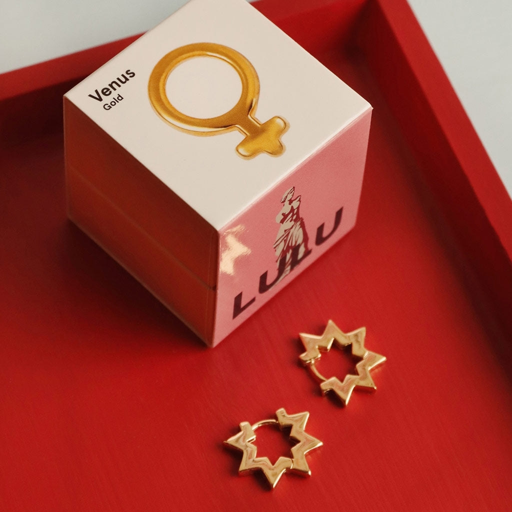 Star Hoops pair Gold Plated Lulu Copenhagen