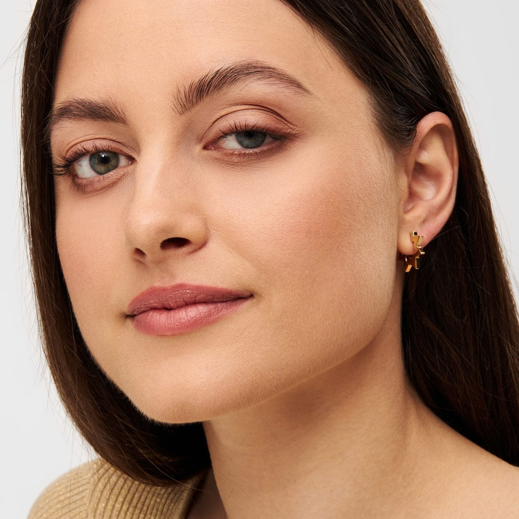 Star Hoops pair Gold Plated Lulu Copenhagen