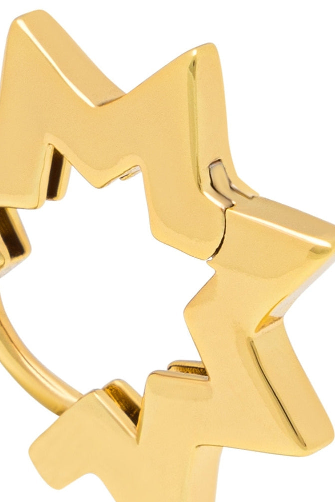 Star Hoops pair Gold Plated Lulu Copenhagen