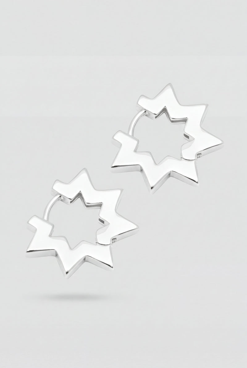 Star Hoops pair Silver Plated Lulu Copenhagen