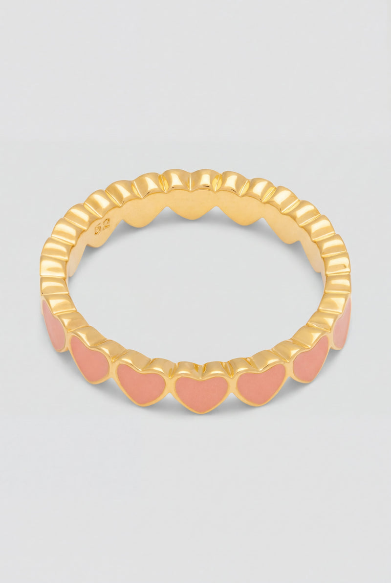 Connected Hearts Ring Burnt Coral Lulu Copenhagen