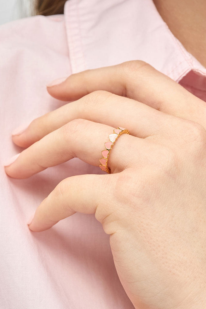 Connected Hearts Ring Burnt Coral Lulu Copenhagen