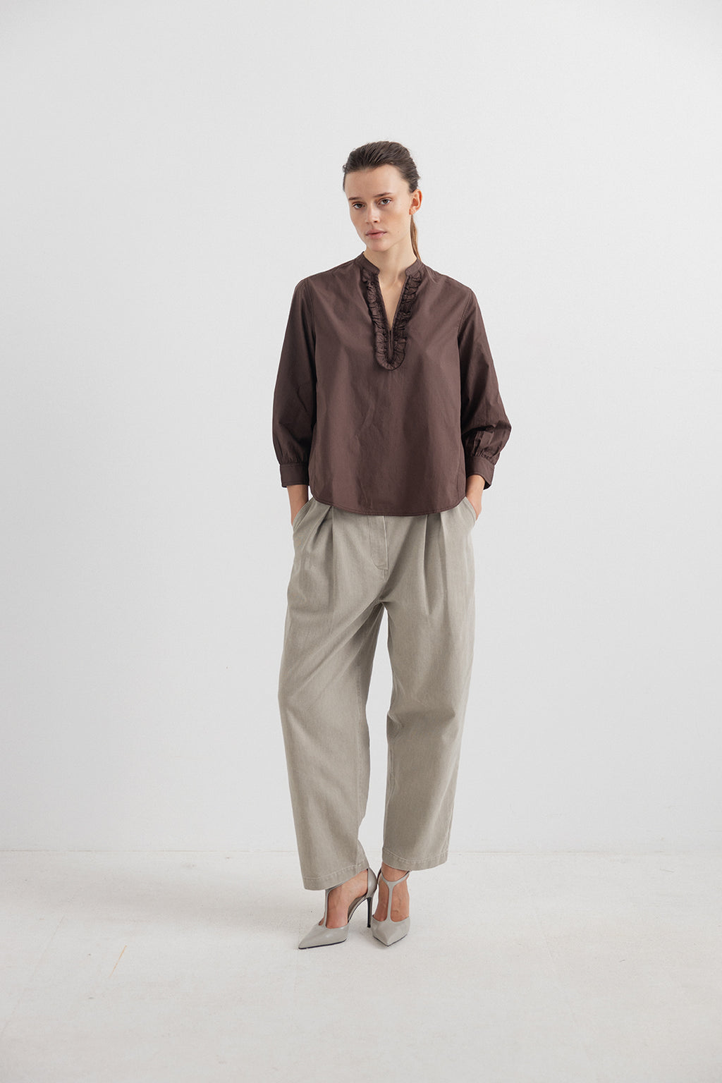 Havanna Blouse Coffee - Project AJ117