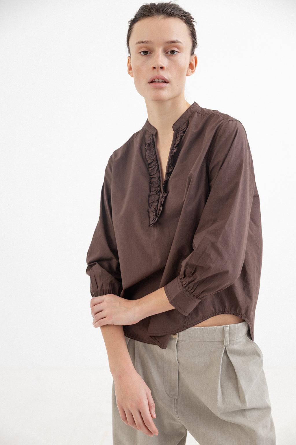 Havanna Blouse Coffee - Project AJ117
