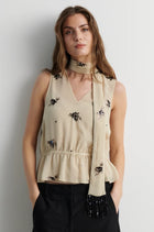 Luma Sequin Top  White Pepper - Second Female