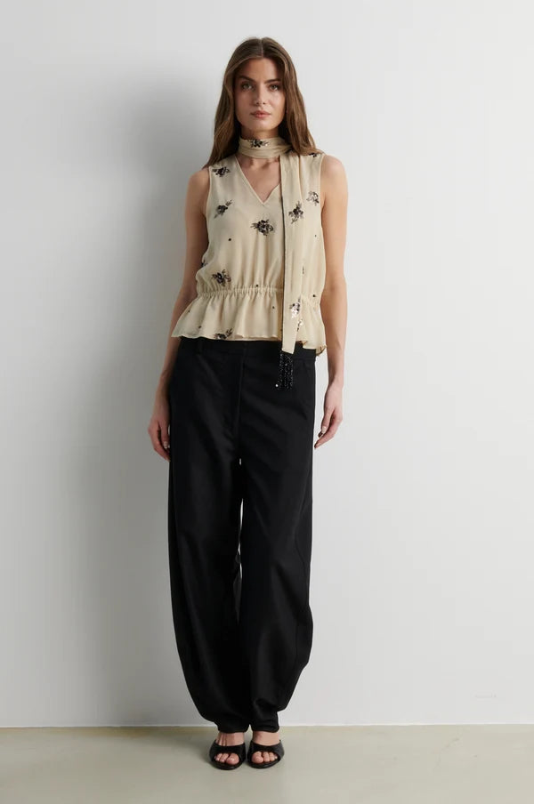 Luma Sequin Top  White Pepper - Second Female