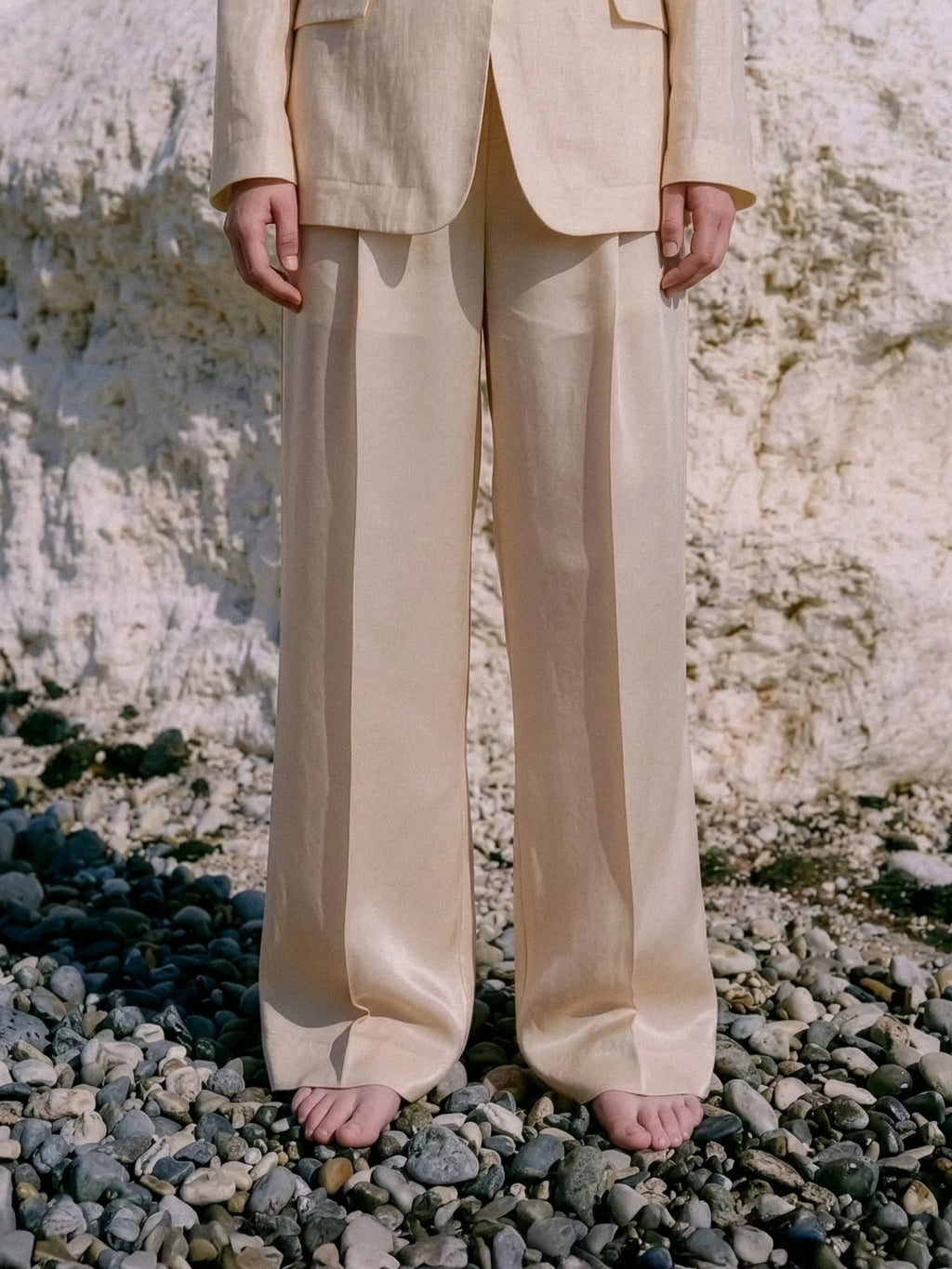 Lusana Trousers Soft Beige Second Female