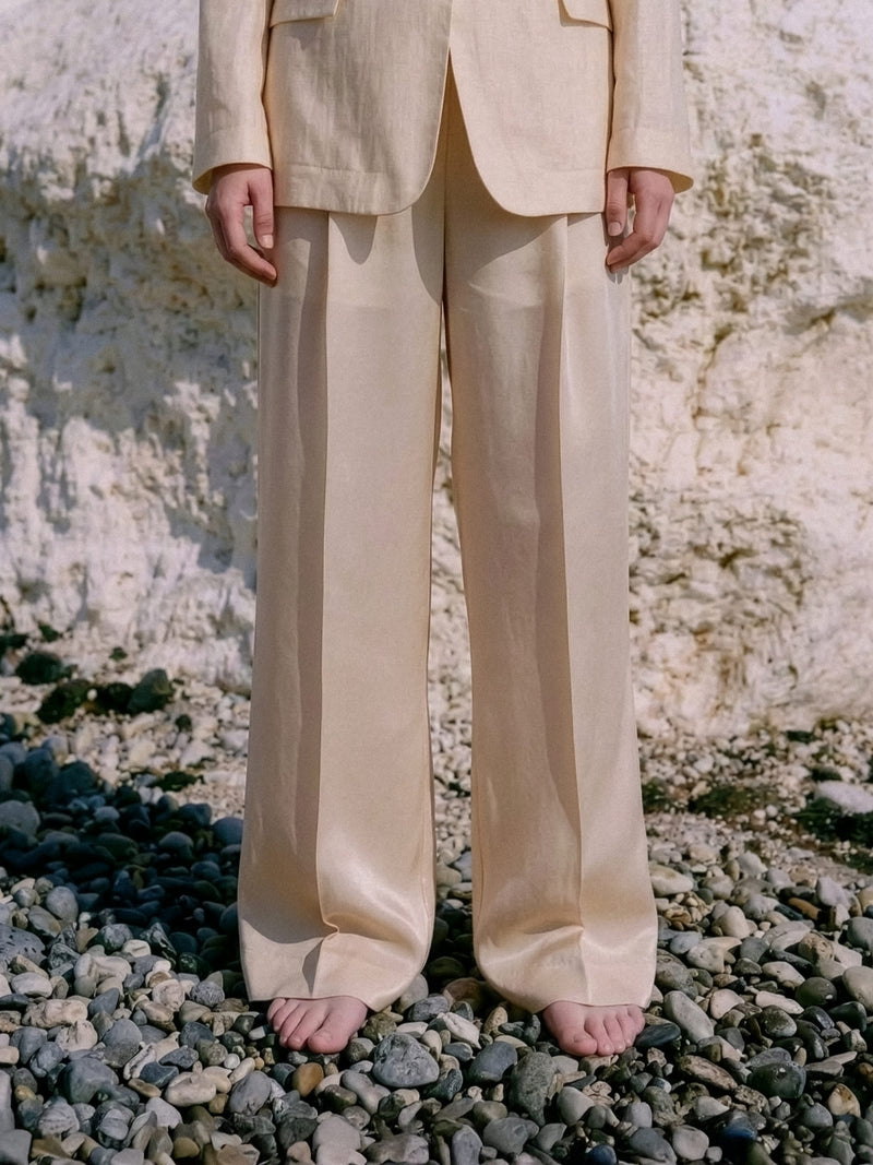 Lusana Trousers Soft Beige Second Female
