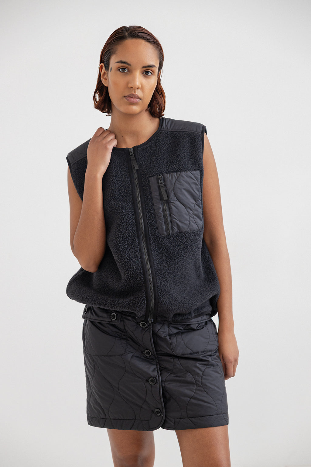 Nina quilted skirt Black- Project AJ117
