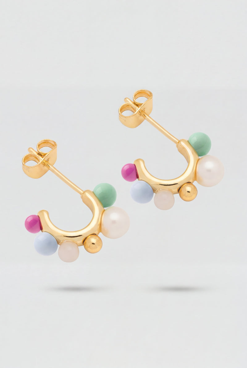 Space Hoops Pair gold plated Skyride Blue Lulu Copenhagen