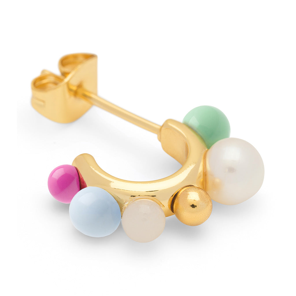 Space Hoops Pair gold plated Skyride Blue Lulu Copenhagen