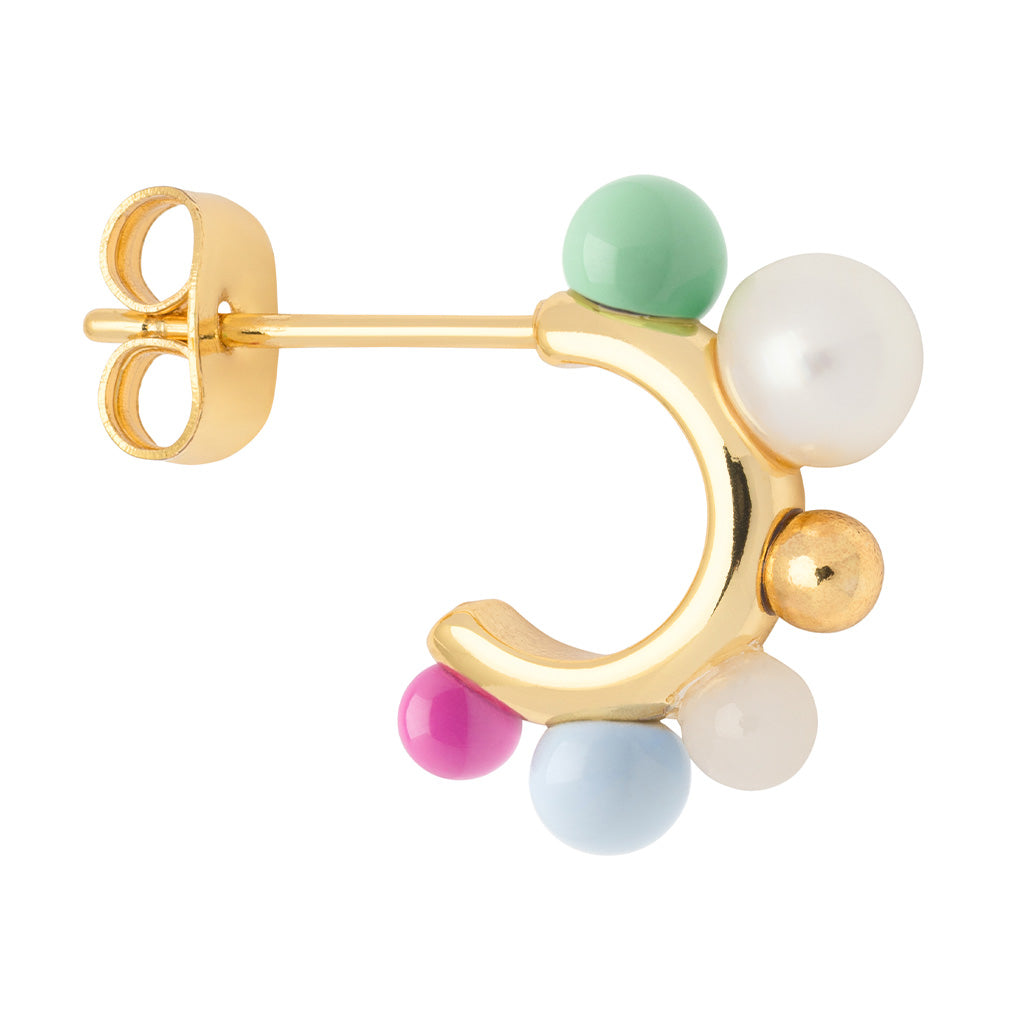Space Hoops Pair gold plated Skyride Blue Lulu Copenhagen