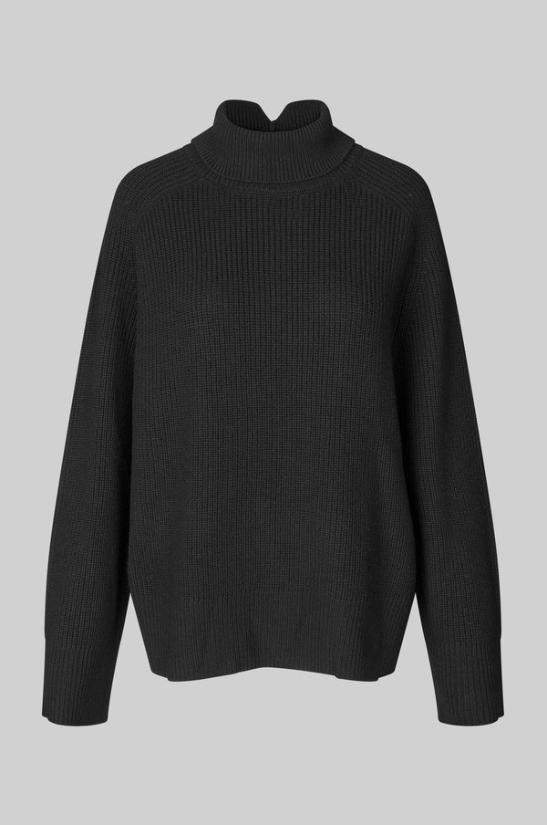 Ettas Knit T-Neck Black - Second Female
