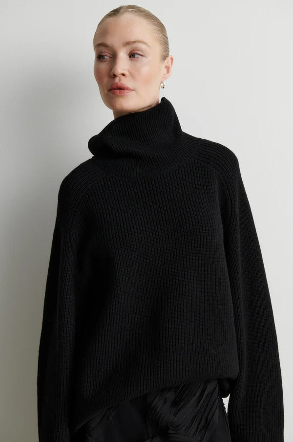 Ettas Knit T-Neck Black - Second Female