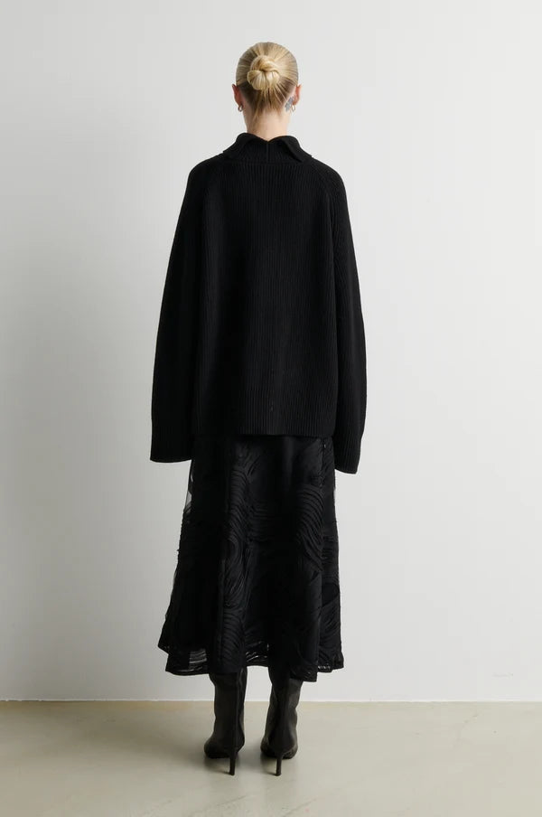 Ettas Knit T-Neck Black - Second Female